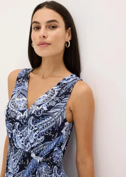 bonprix Nachhaltigere Materialien|Kleider^Maxikleid aus softem Viskose-Mix dunkelblau/hellblau paisley
