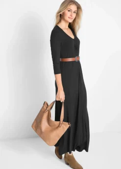 bonprix Bekleidung·Pullover & Strickjacken|Kleider^Maxikleid aus Viskose schwarz