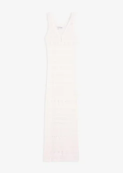 bonprix Kleider|Bekleidung·Pullover & Strickjacken^Maxikleid in Häkeloptik wollweiß