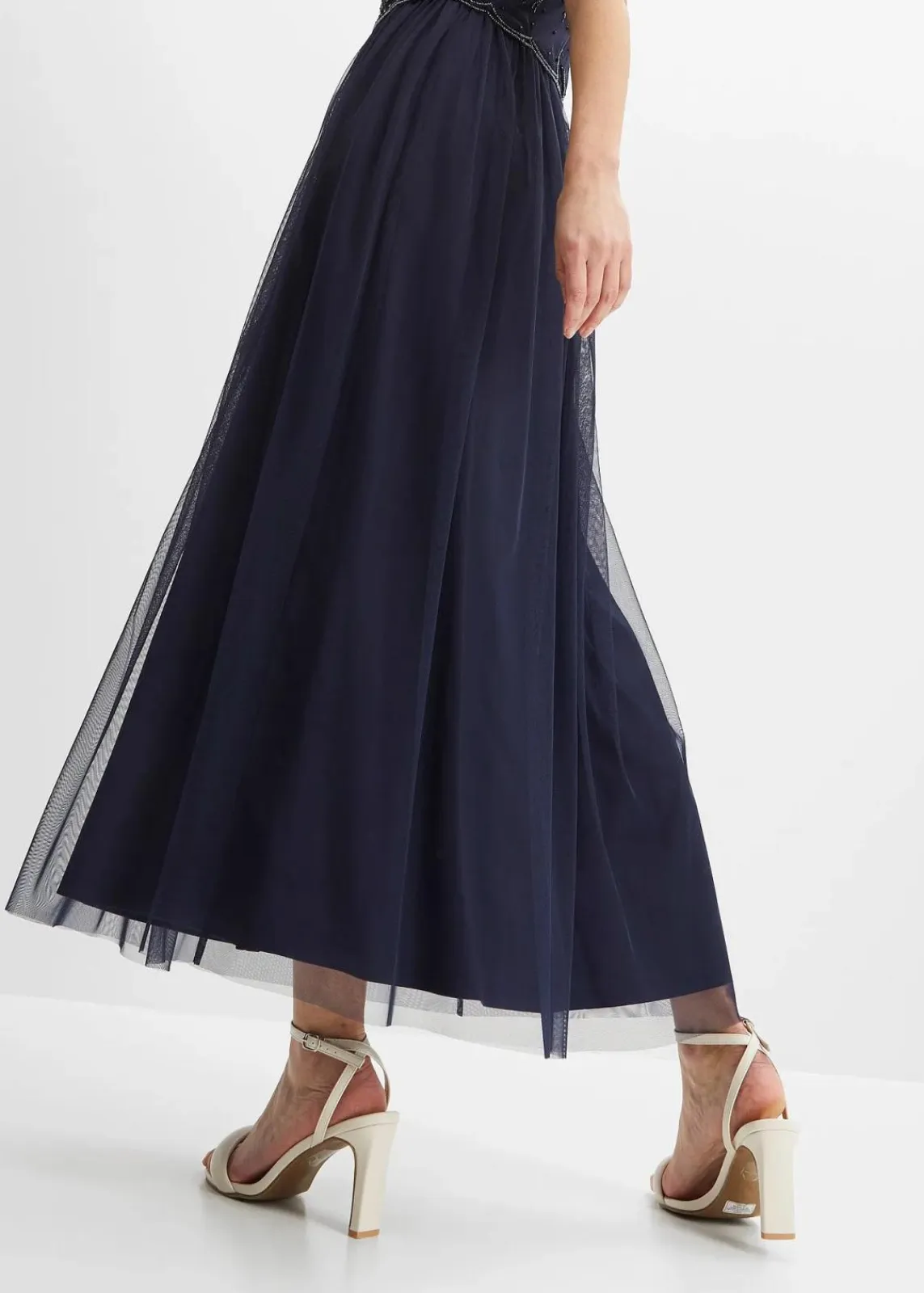 bonprix Kleider|Festliche Mode^Maxikleid mit Paillettenstickerei dunkelblau