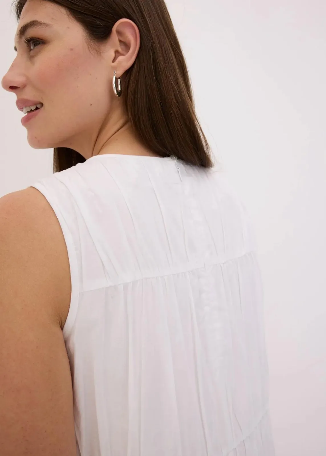 bonprix Bekleidung·Pullover & Strickjacken|Kleider^Maxikleid mit Raffungen aus Baumwolle weiß