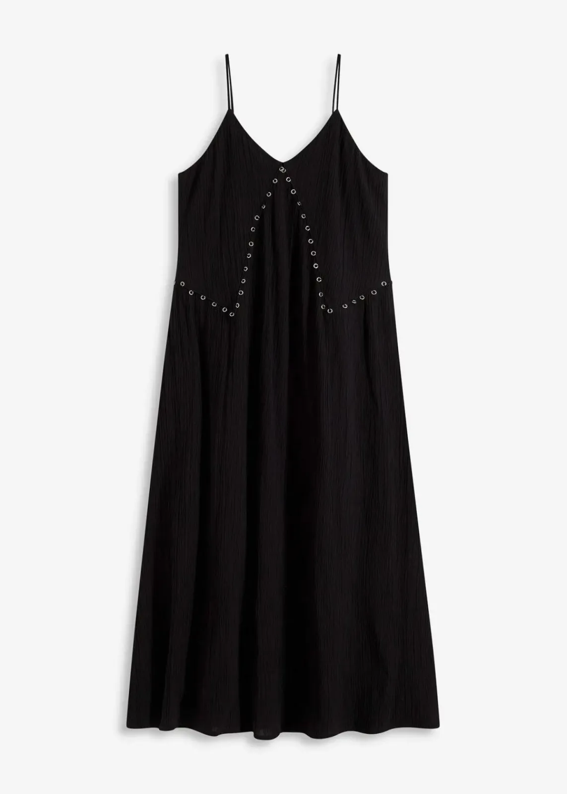 bonprix Kleider^Maxikleid mit Ösen-Verzierung schwarz