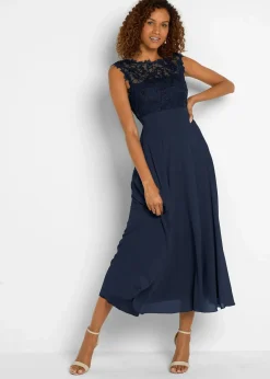 bonprix Kleider|Festliche Mode^Maxikleid mit Spitze dunkelblau