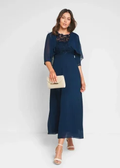 bonprix Kleider|Festliche Mode^Maxikleid mit Spitze dunkelblau