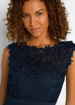 bonprix Kleider|Festliche Mode^Maxikleid mit Spitze dunkelblau