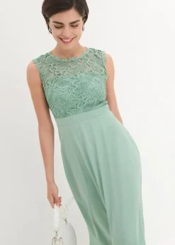 bonprix Kleider|Festliche Mode^Maxikleid mit Spitze pastellgrün