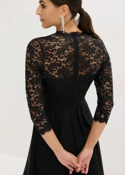 bonprix Kleider|Festliche Mode^Maxikleid mit Spitze schwarz