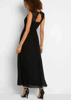 bonprix Kleider|Festliche Mode^Maxikleid mit Spitze puderblau