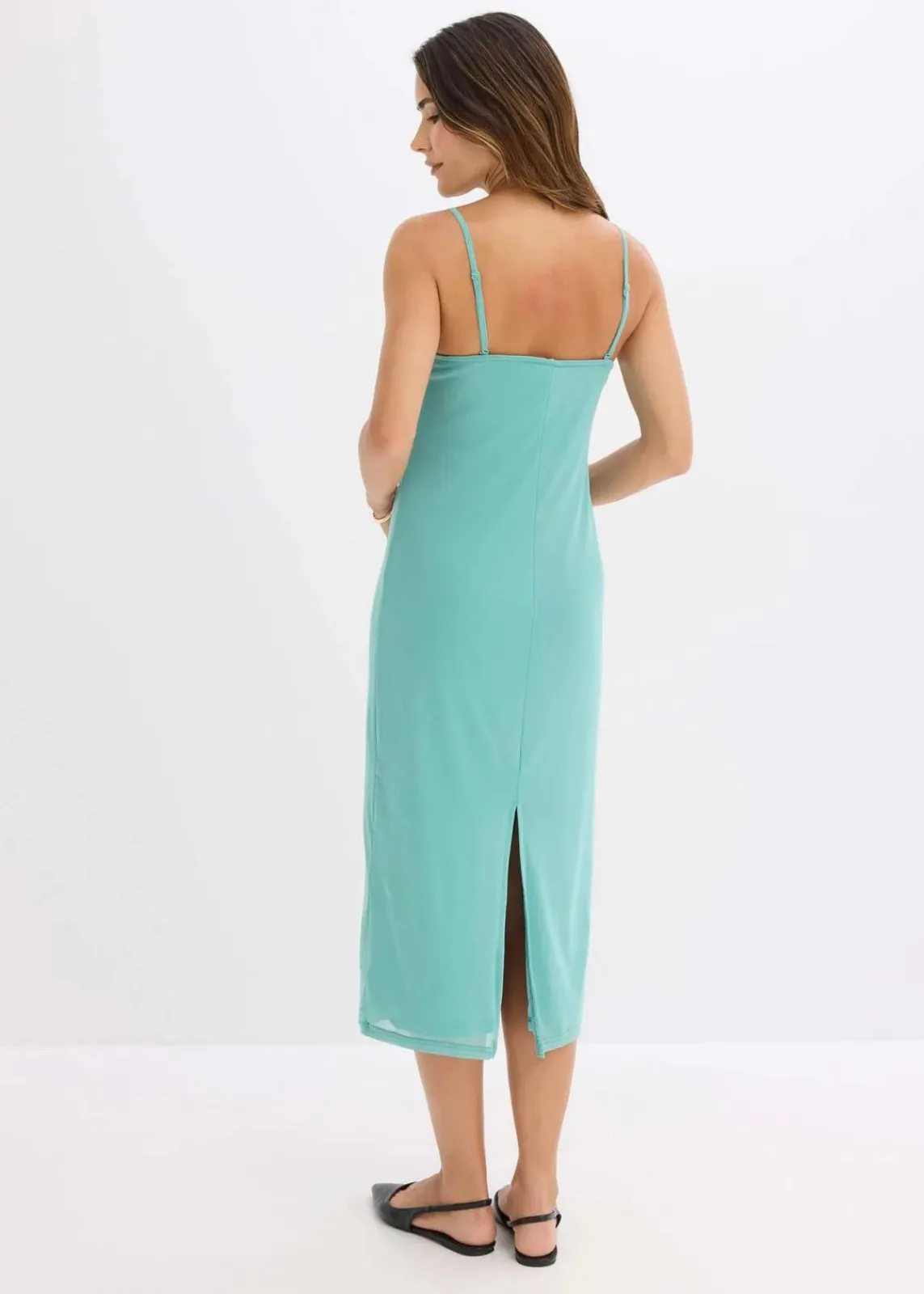 bonprix Kleider^Maxikleid mit tiefem Ausschnitt helltürkis
