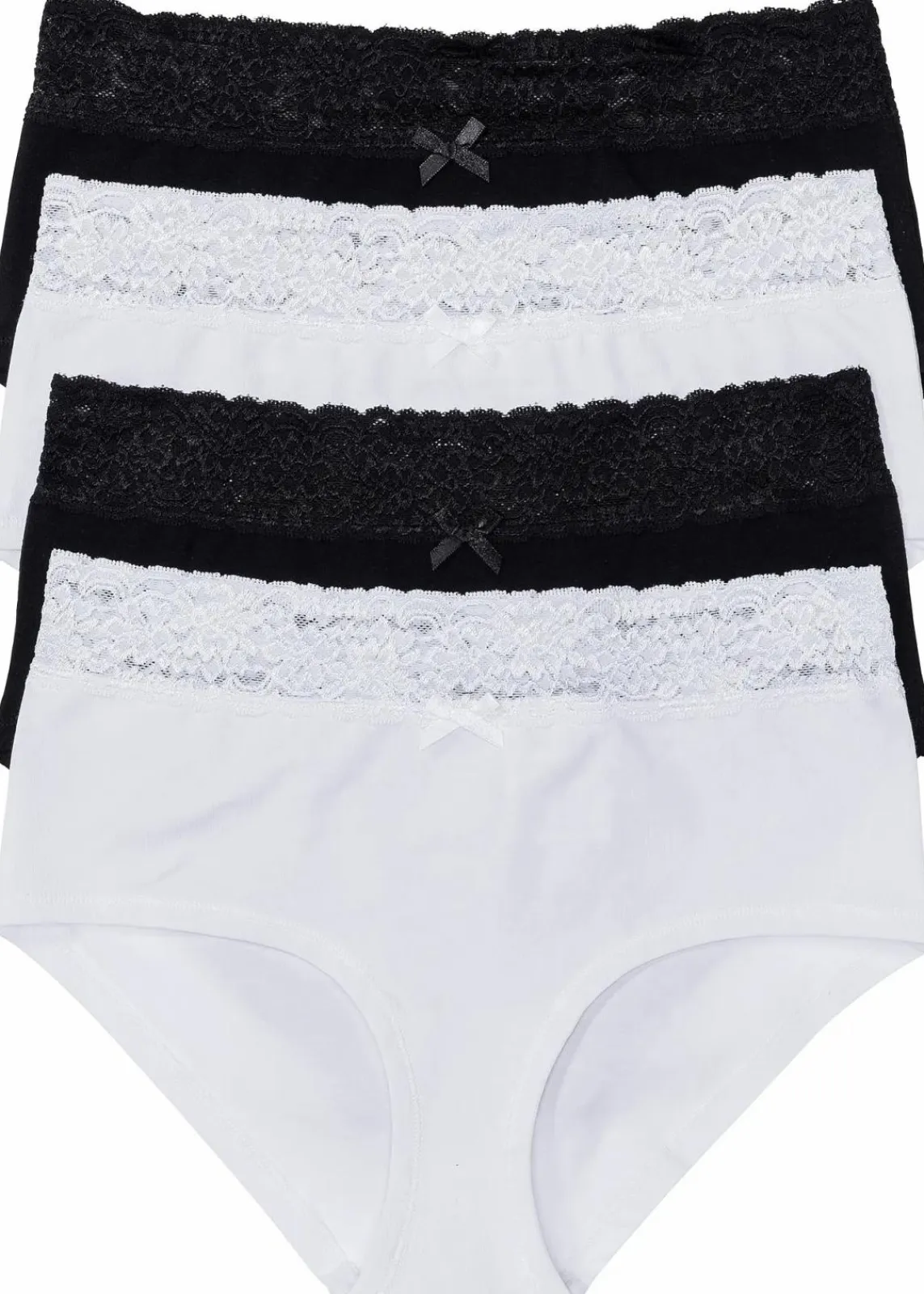 bonprix Höschen|Baumwollunterwäsche^Maxipanty (4er Pack) schwarz + weiß