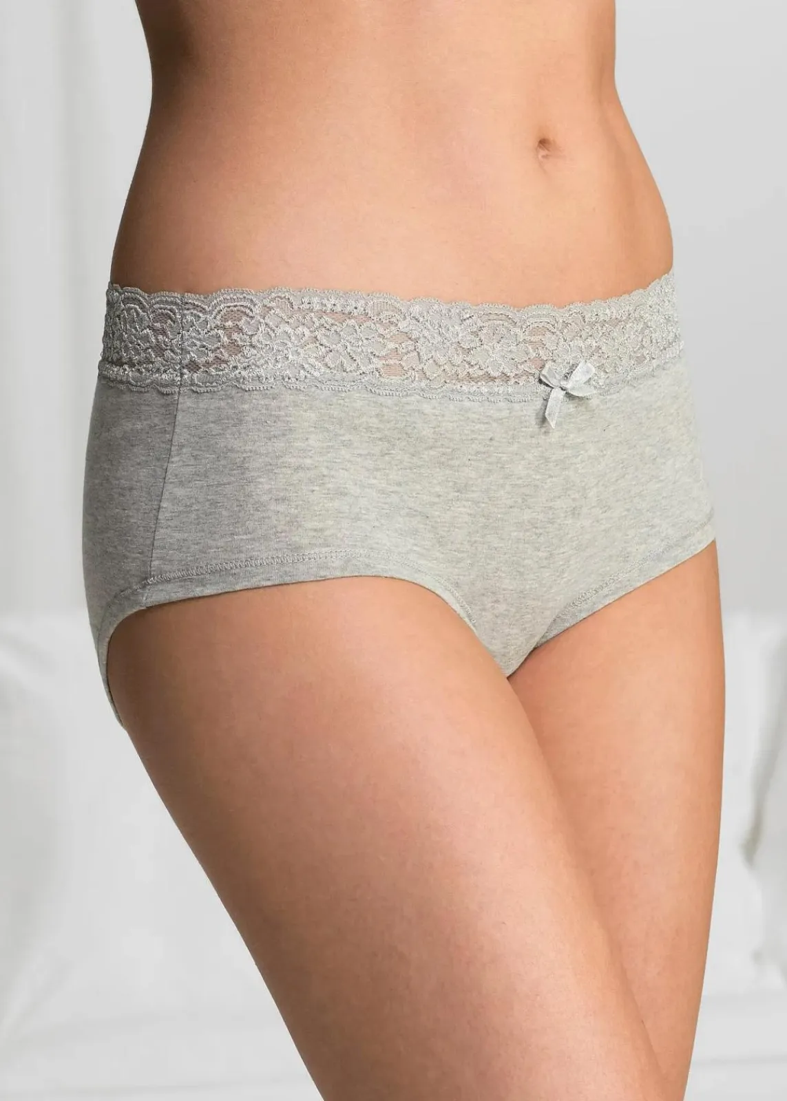bonprix Wäsche·Basics|Wäsche·Baumwollunterwäsche^Maxipanty (4er Pack) anthrazit + hellgrau meliert