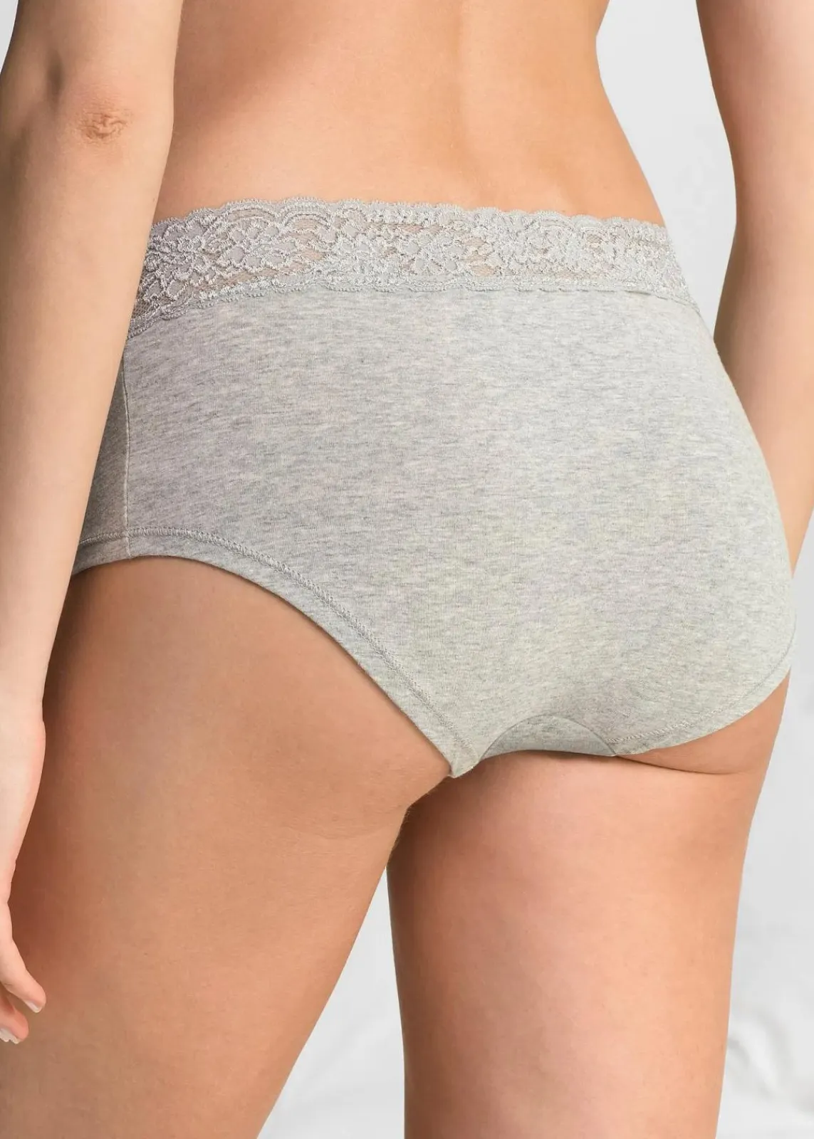 bonprix Wäsche·Basics|Wäsche·Baumwollunterwäsche^Maxipanty (4er Pack) anthrazit + hellgrau meliert