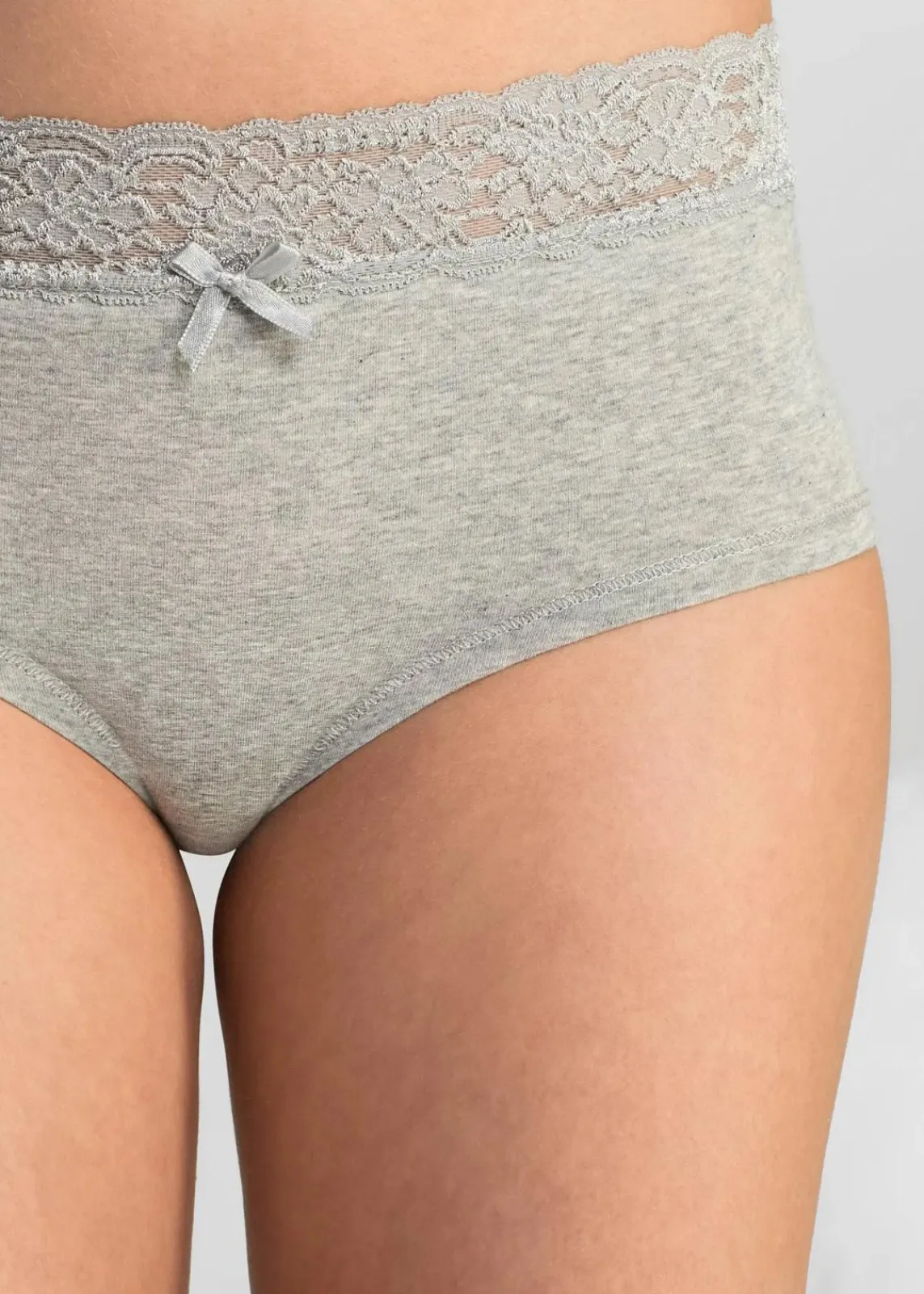 bonprix Wäsche·Basics|Wäsche·Baumwollunterwäsche^Maxipanty (4er Pack) anthrazit + hellgrau meliert