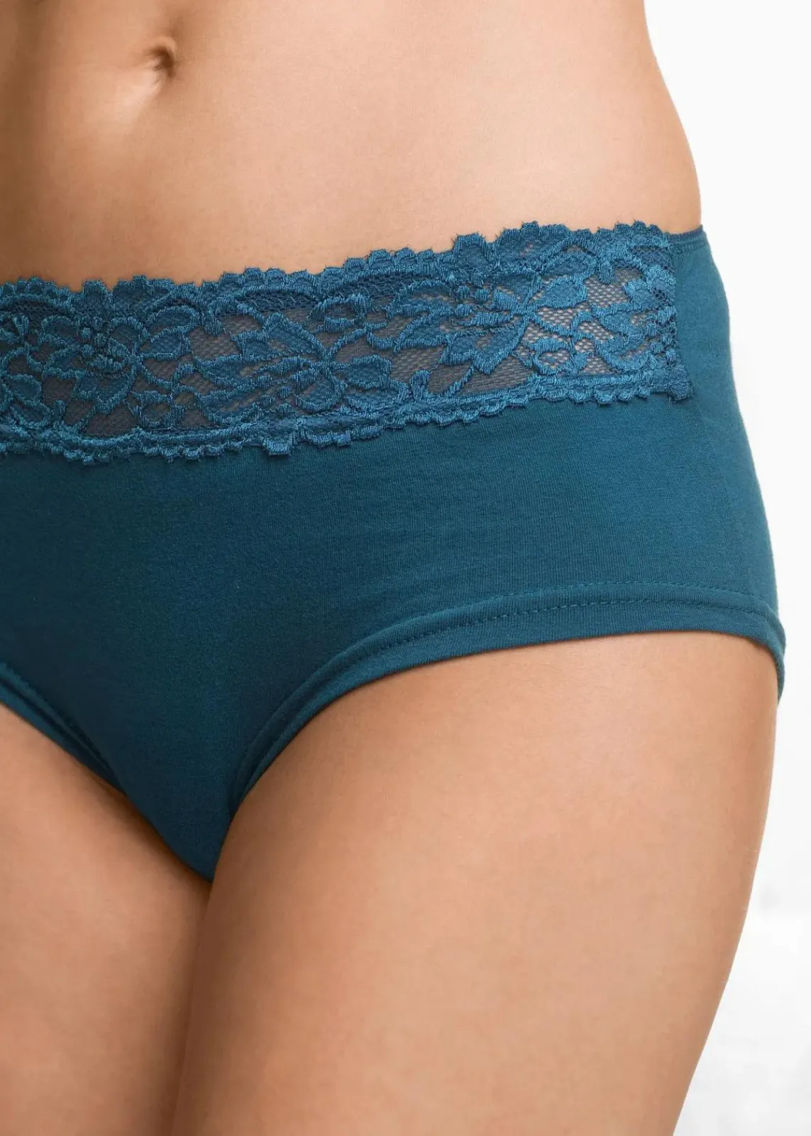 bonprix Wäsche·Baumwollunterwäsche|Wäsche·Höschen^Maxipanty (4er Pack) schwarz+ blaupetrol