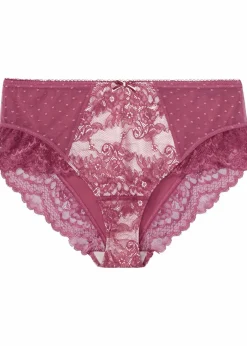 bonprix Nachhaltigere Materialien|Dessous^Maxipanty mit zarter Spitze waldbeere/perlrosa