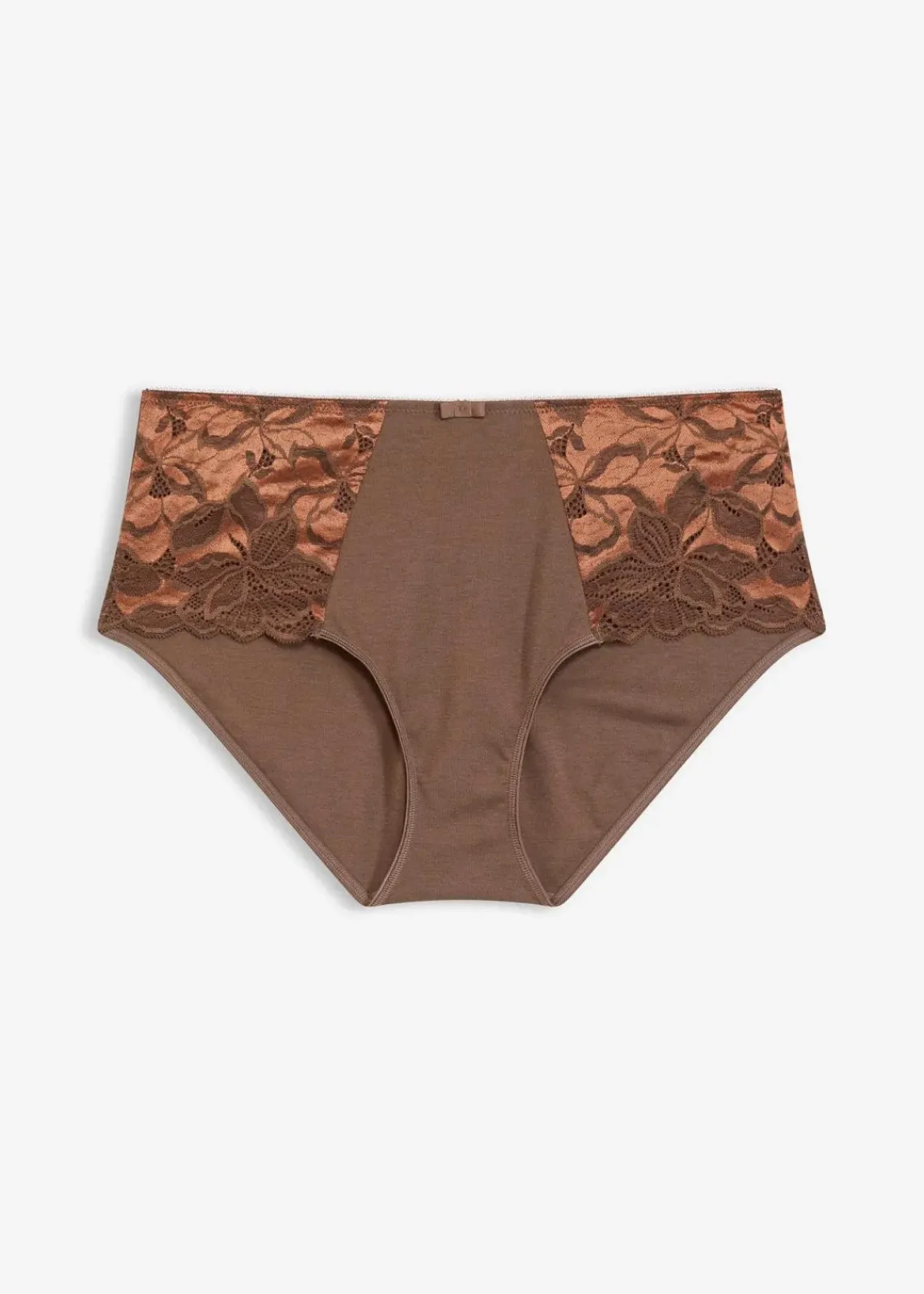 bonprix Wäsche·Dessous|Wäsche·Höschen^Maxipanty mit zarter Spitze lehmbraun/schokosorbet