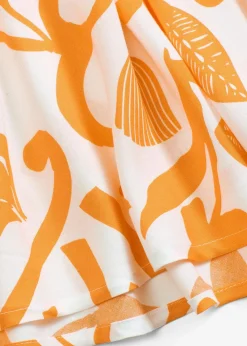 bonprix Bekleidung·Sportbekleidung|Röcke^Maxirock aus fließender Viskose wollweiß/mango floral