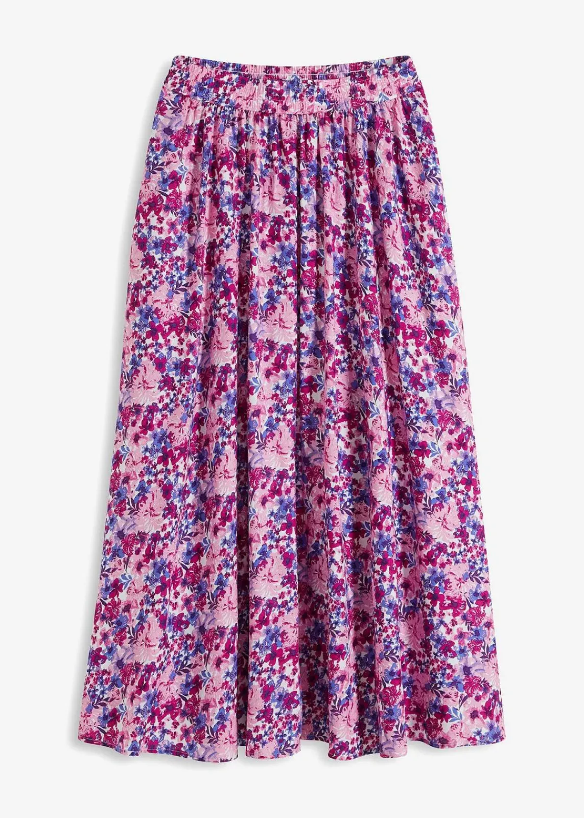 bonprix Bekleidung·Sportbekleidung|Röcke^Maxirock aus reiner Viskose tiefviolett/fuchsiapink floral