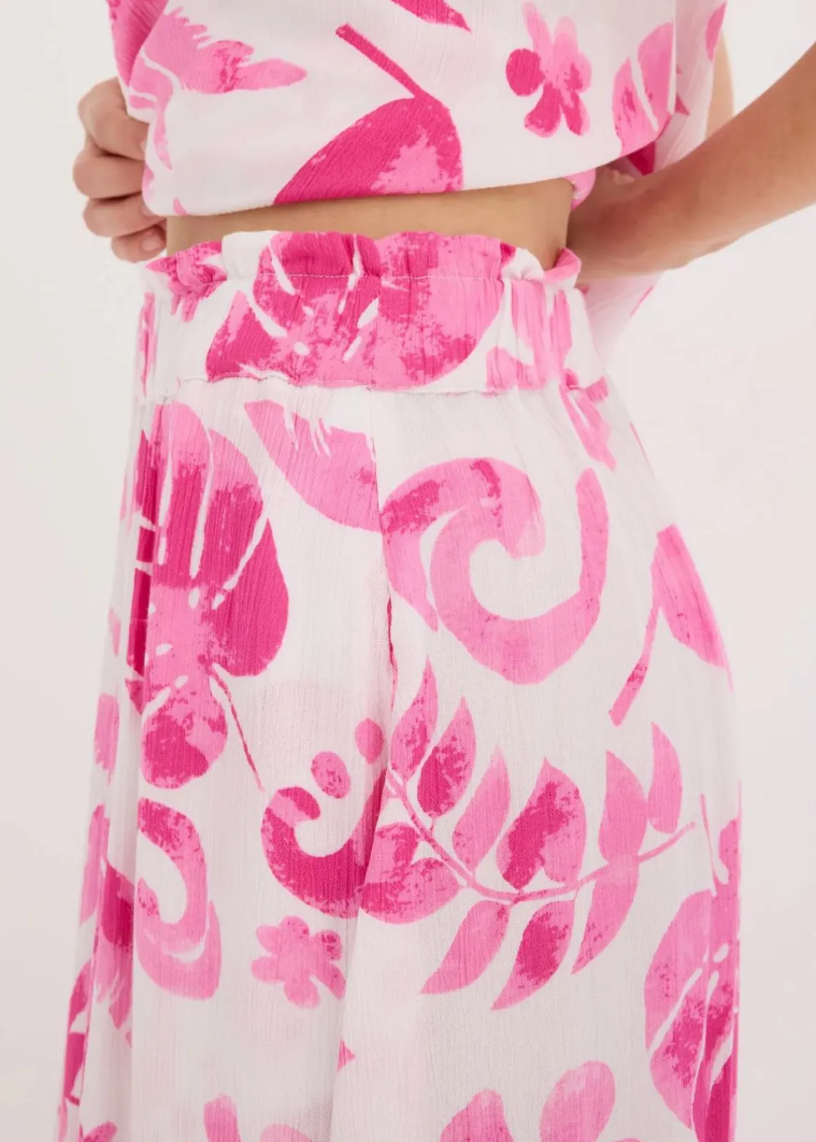 bonprix Bekleidung·Sportbekleidung|Röcke^Maxirock aus strukturierter Viskose weiß/fuchsia floral