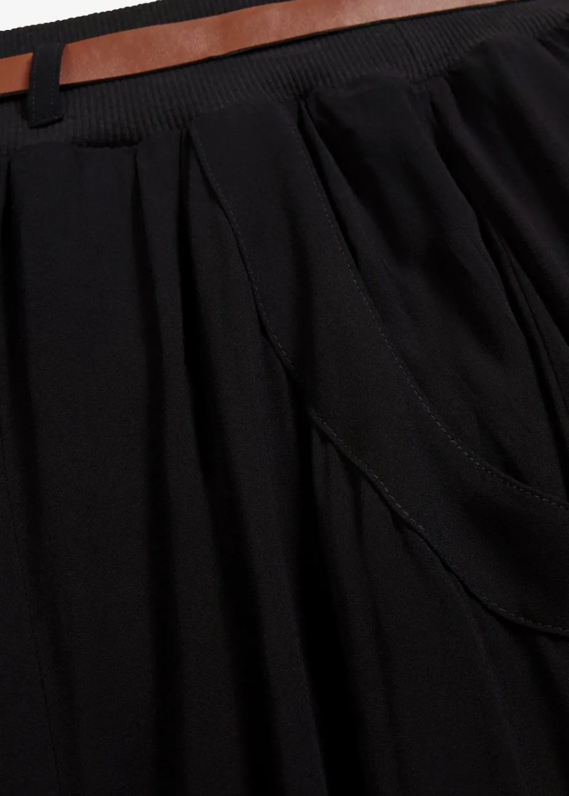 bonprix Bekleidung·Sportbekleidung|Nachhaltigere Materialien^Maxirock mit Gürtel (2-tlg.Set) schwarz