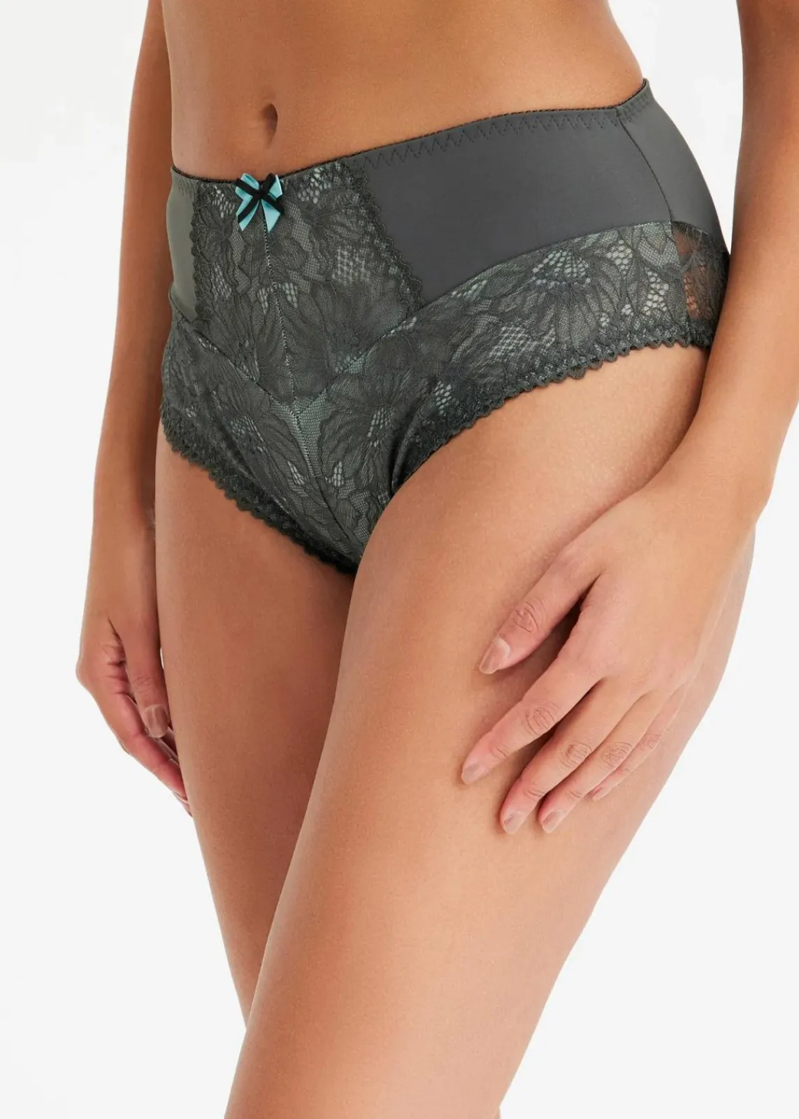 bonprix Wäsche·Dessous|Wäsche·Höschen^Maxislip anthrazit/graugrün