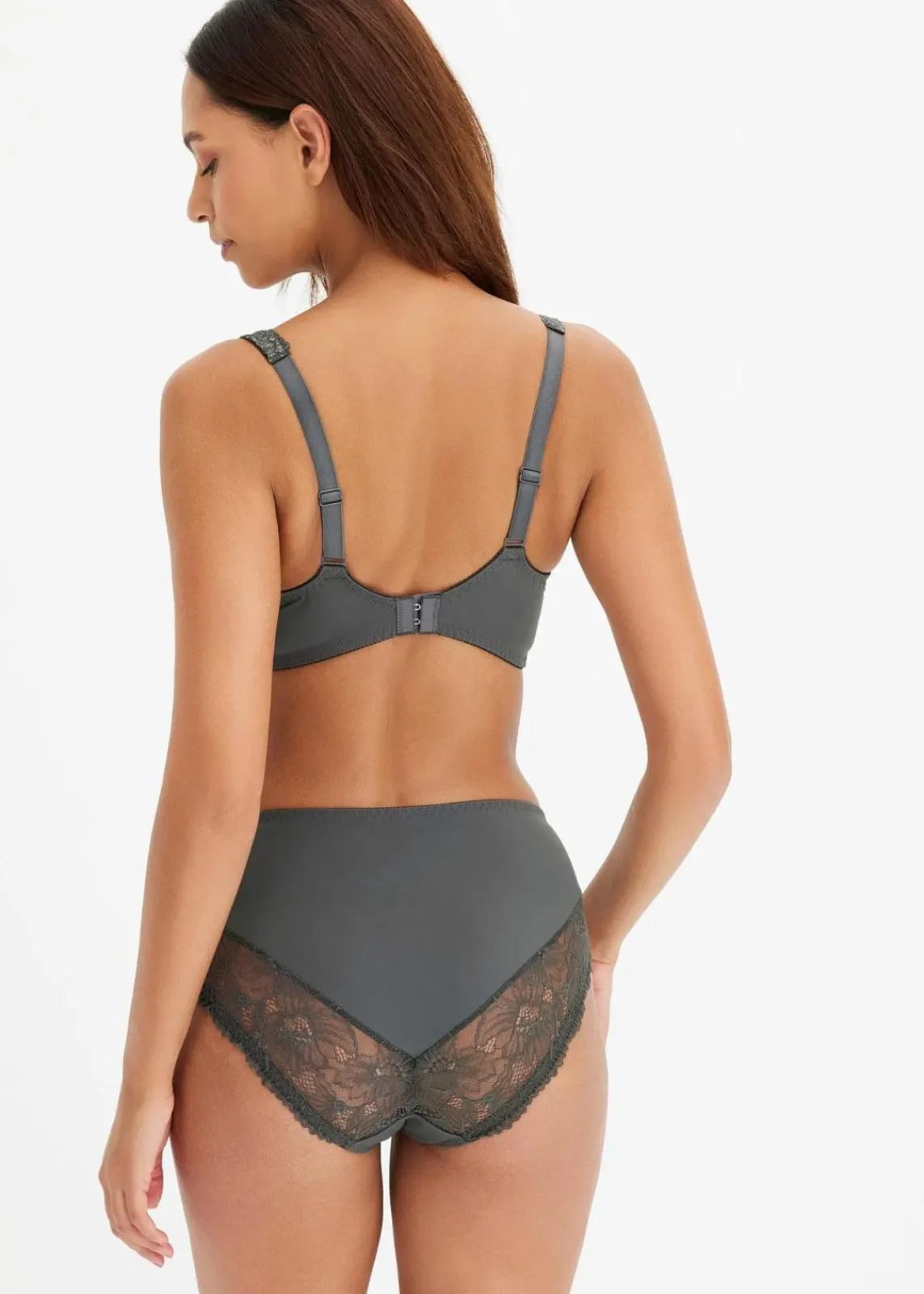 bonprix Wäsche·Dessous|Wäsche·Höschen^Maxislip anthrazit/graugrün