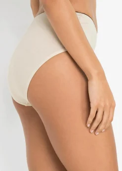 bonprix Höschen|Baumwollunterwäsche^Maxislip (5er Pack) schwarz + rauchbeere + sandbeige
