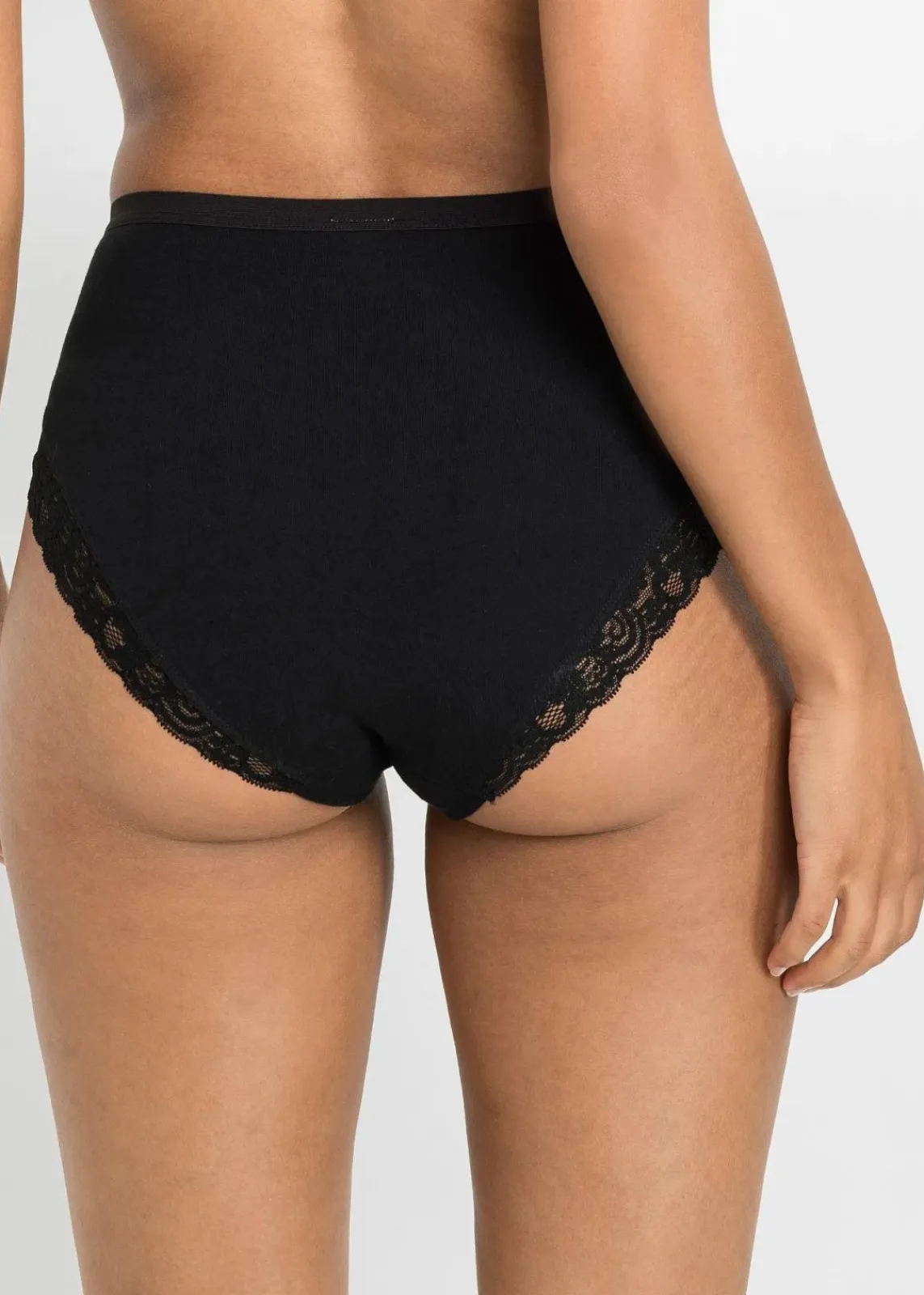 bonprix Wäsche·Höschen|Wäsche·Baumwollunterwäsche^Maxislip (4er Pack) schwarz