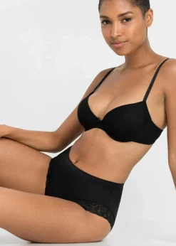 bonprix Wäsche·Höschen|Wäsche·Baumwollunterwäsche^Maxislip (4er Pack) schwarz
