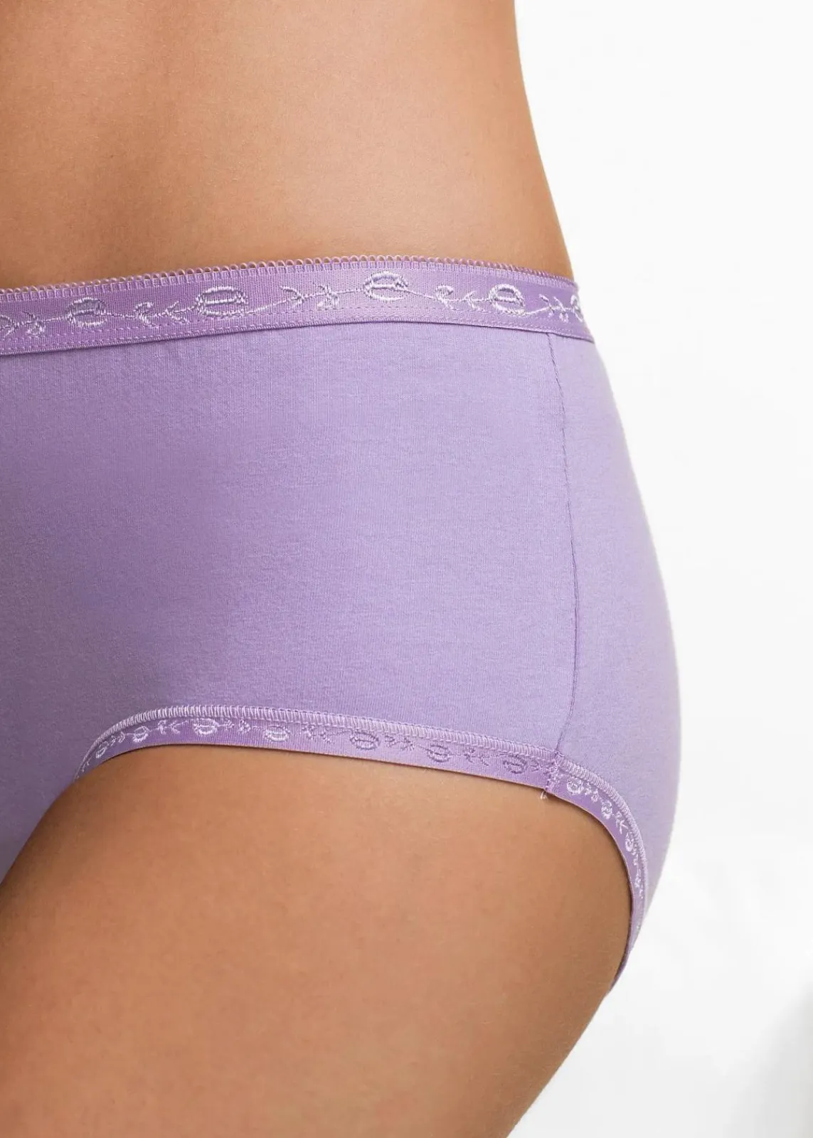 bonprix Wäsche·Basics|Wäsche·Baumwollunterwäsche^Maxislip (5er Pack) schwarz + flieder + türkis