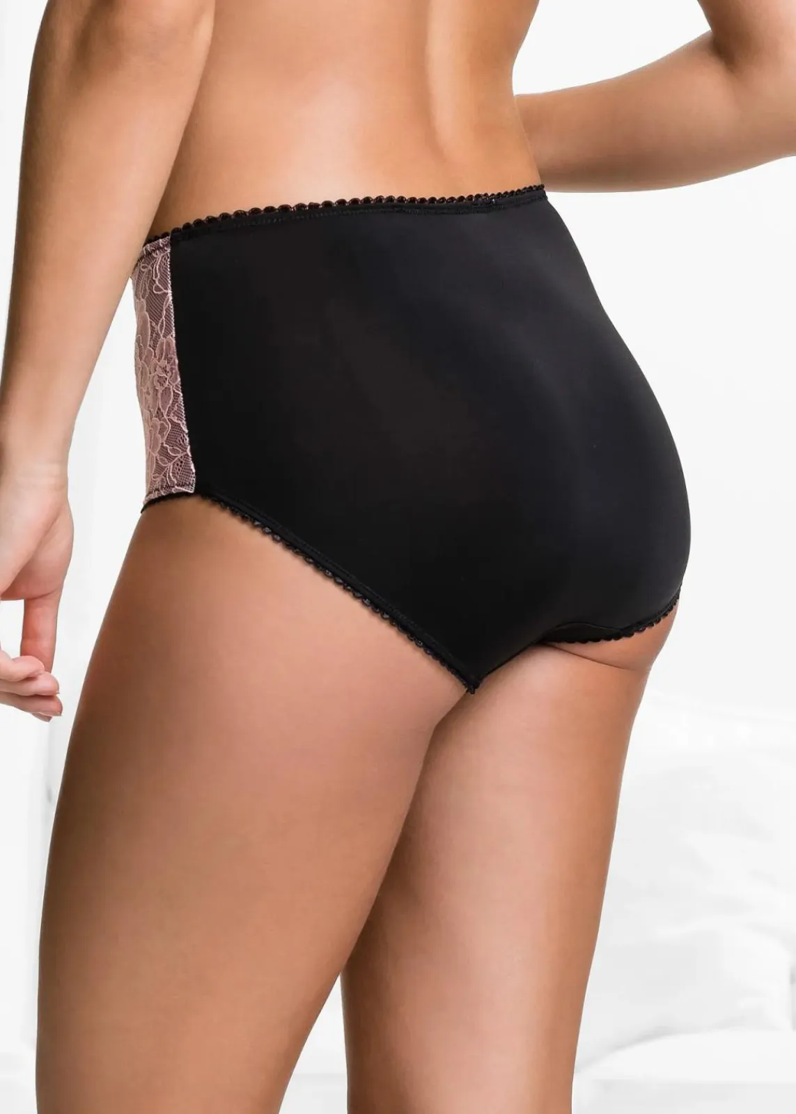 bonprix Höschen|Wäsche·Höschen^Maxislip Microfaser (3er Pack) schwarz + rosa