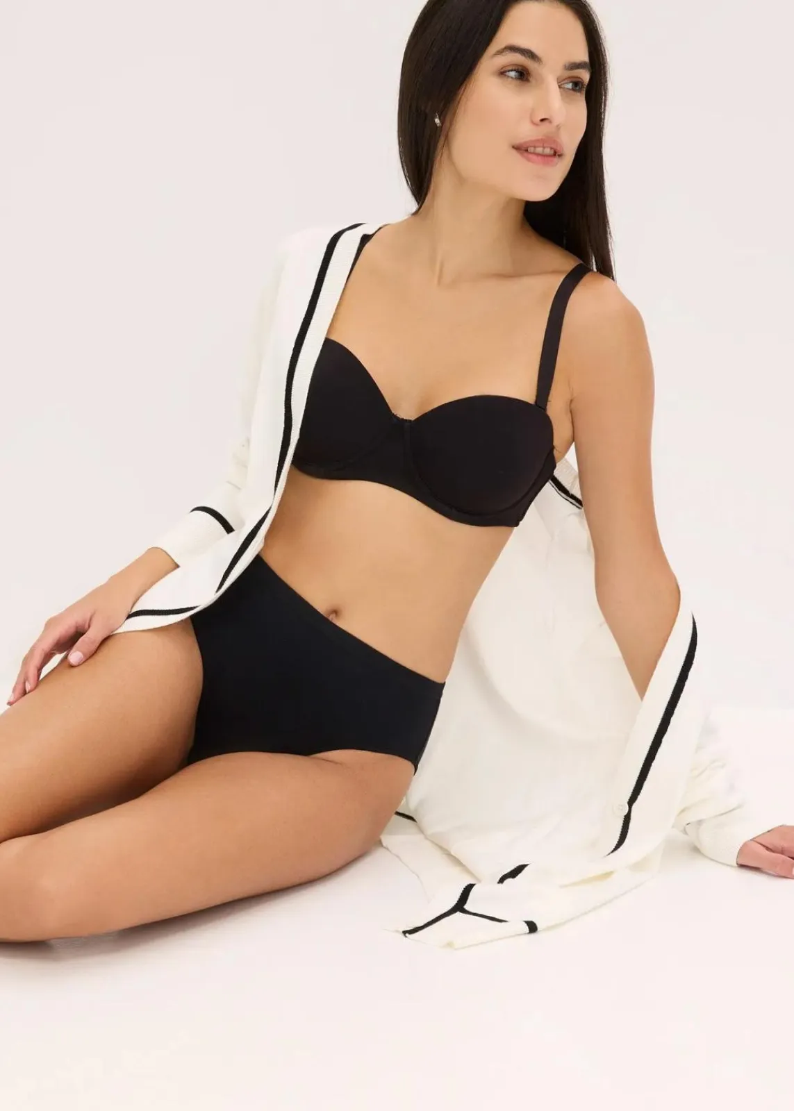 bonprix Wäsche·Baumwollunterwäsche|Wäsche·Höschen^Maxislip mit Bio- Baumwolle (7er Pack) schwarz+sandbeige+weiß