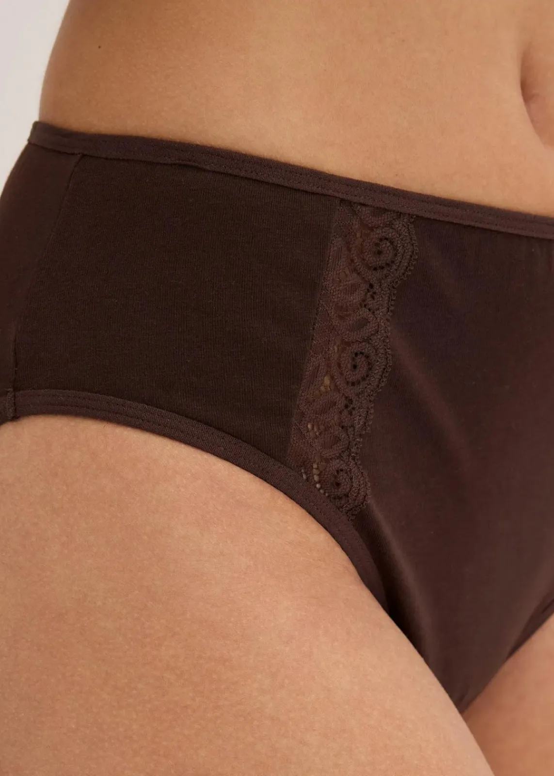 bonprix Wäsche·Baumwollunterwäsche|Wäsche·Höschen^Maxislip mit Bio-Baumwolle (4er Pack) dunkelbraun+kirschblütenpink