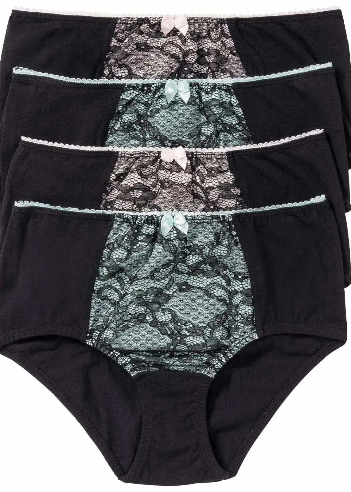 bonprix Wäsche·Baumwollunterwäsche|Wäsche·Höschen^Maxislip mit Bio-Baumwolle (4er Pack) schwarz