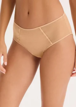 bonprix Wäsche·Dessous|Wäsche·Höschen^Maxislip mit schimmerndem Material goldbeige