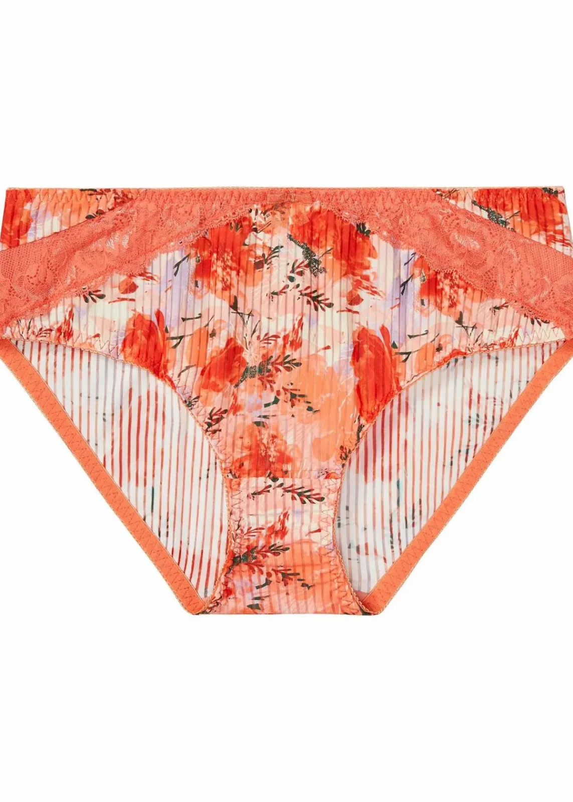 bonprix Wäsche·Dessous|Wäsche·Höschen^Maxislip mit Spitze lachsorange geblümt