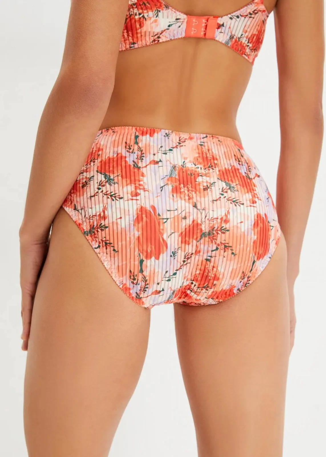 bonprix Wäsche·Dessous|Wäsche·Höschen^Maxislip mit Spitze lachsorange geblümt