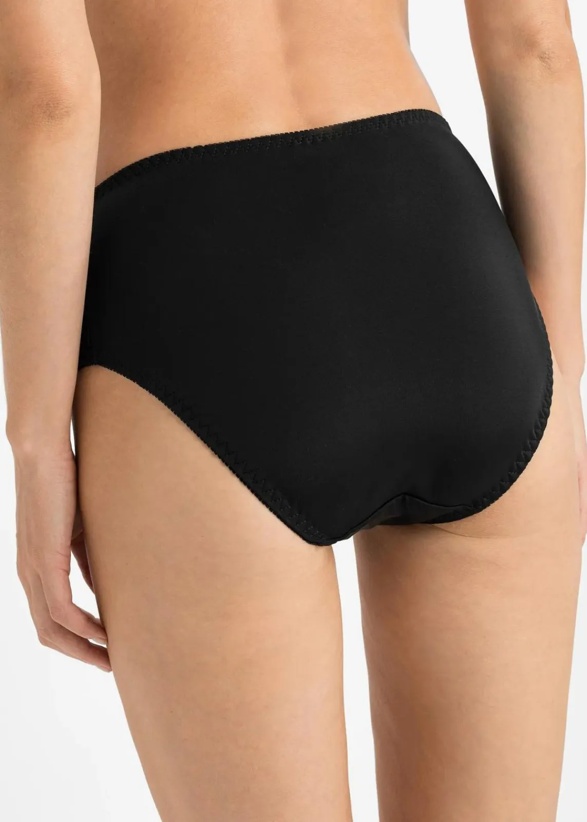 bonprix Nachhaltigere Materialien|Höschen^Maxislip mit Spitze (2er Pack) kreidebeige+schwarz