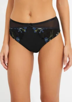 bonprix Wäsche·Dessous|Wäsche·Höschen^Maxislip mit Stickerei schwarz bestickt
