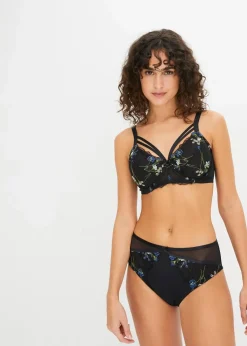 bonprix Wäsche·Dessous|Wäsche·Höschen^Maxislip mit Stickerei schwarz bestickt
