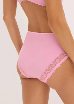 bonprix Nachhaltigere Materialien|Höschen^Maxislip mit zarter Spitze blütenpink