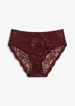 bonprix Wäsche·Dessous|Wäsche·Höschen^Maxislip mit zarter Spitze weinrot