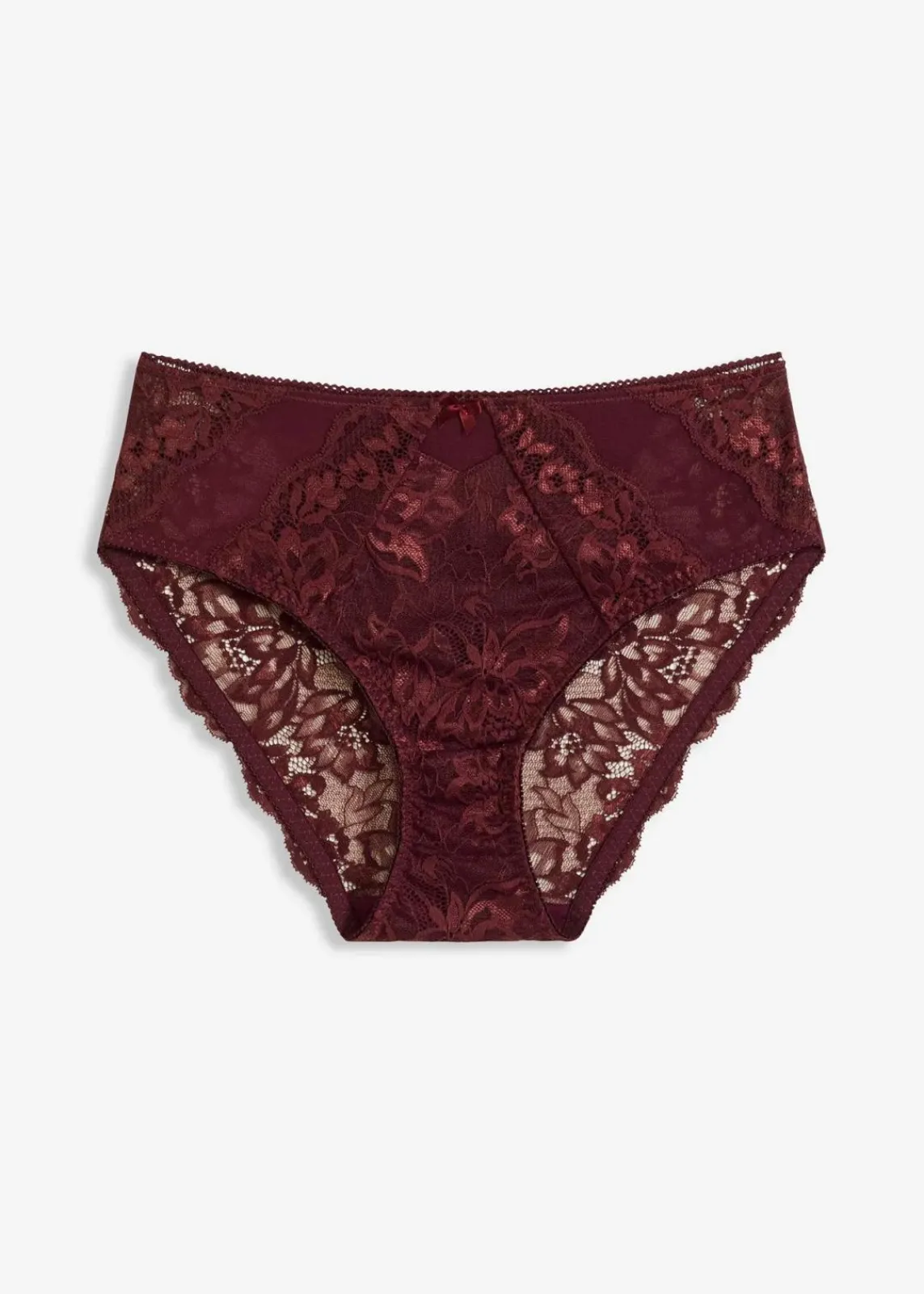 bonprix Wäsche·Dessous|Wäsche·Höschen^Maxislip mit zarter Spitze weinrot