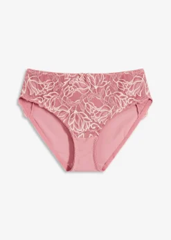 bonprix Wäsche·Dessous|Wäsche·Höschen^Maxislip mit zarter Spitze beerensorbet/wollweiß