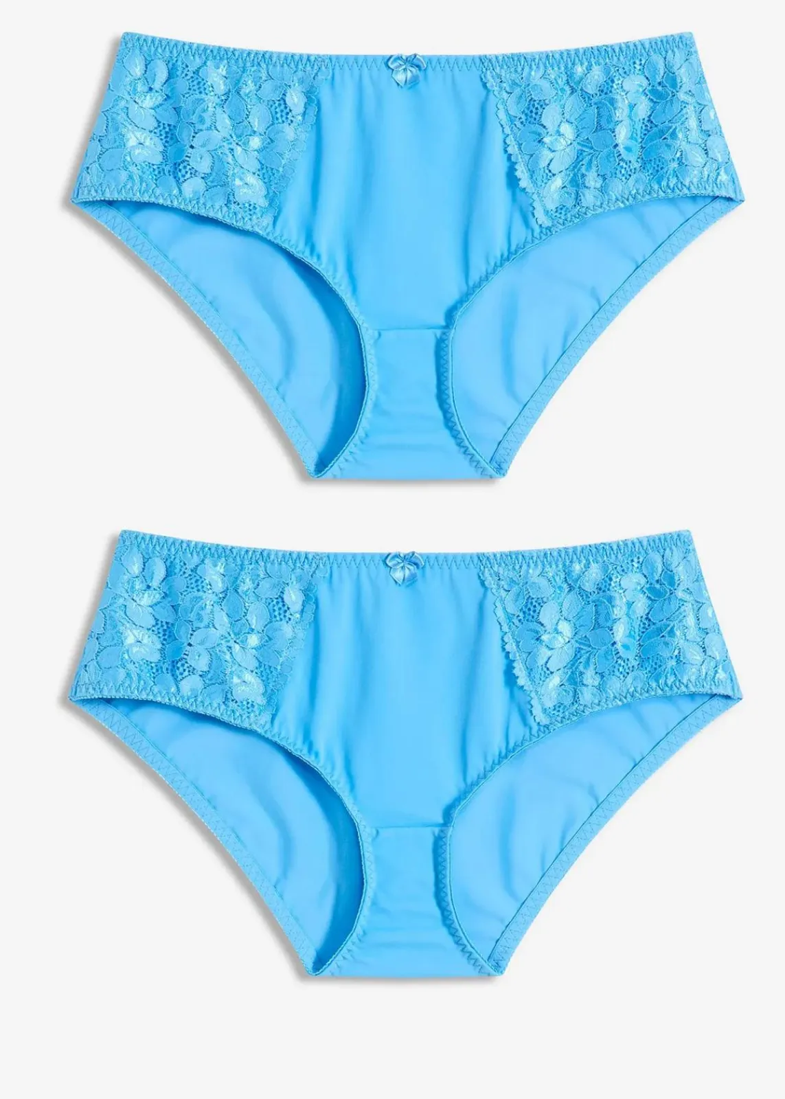 bonprix Nachhaltigere Materialien|Höschen^Maxislip mit zarter Spitze (2er Pack) brilliantblau