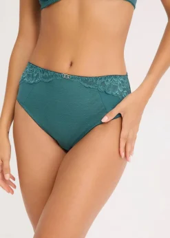 bonprix Wäsche·Dessous|Wäsche·Höschen^Maxislip mit zarter Spitze blaugrün