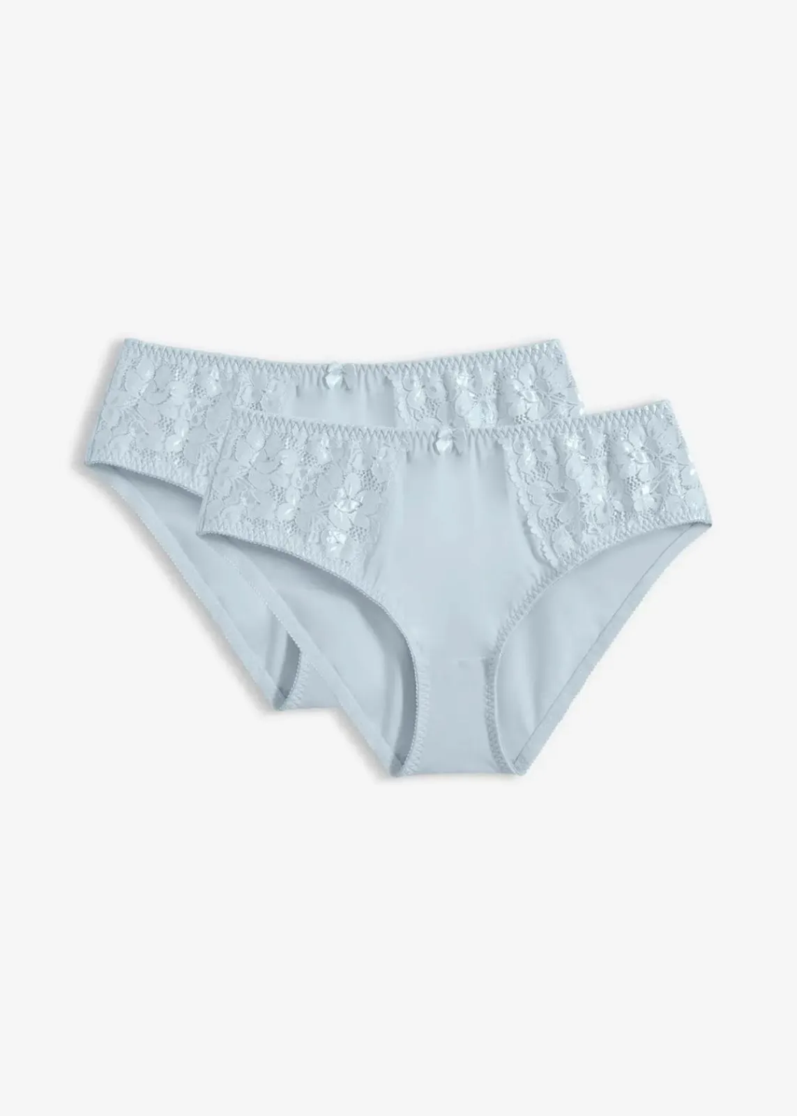 bonprix Wäsche·Höschen|Nachhaltigere Materialien^Maxislip mit zarter Spitze (2er Pack) cremeblau