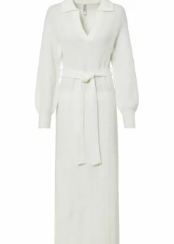 bonprix Bekleidung·Umstandsmode|Strickmode^Maxi-Strickkleid mit Gürtel (2-tlg. Set) wollweiß