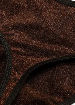 bonprix Wäsche·Höschen|Höschen^Maxistring aus glitzerndem Material schwarz/metallic kupfer