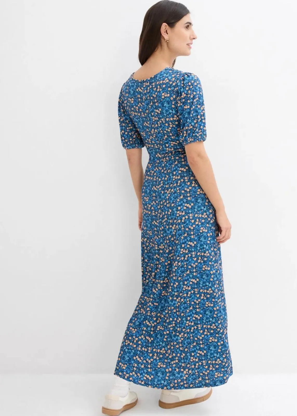 bonprix Umstandsmode|Bekleidung·Blazer^Maxi-Umstands- und Stillkleid aus Jersey hellindigo geblümt